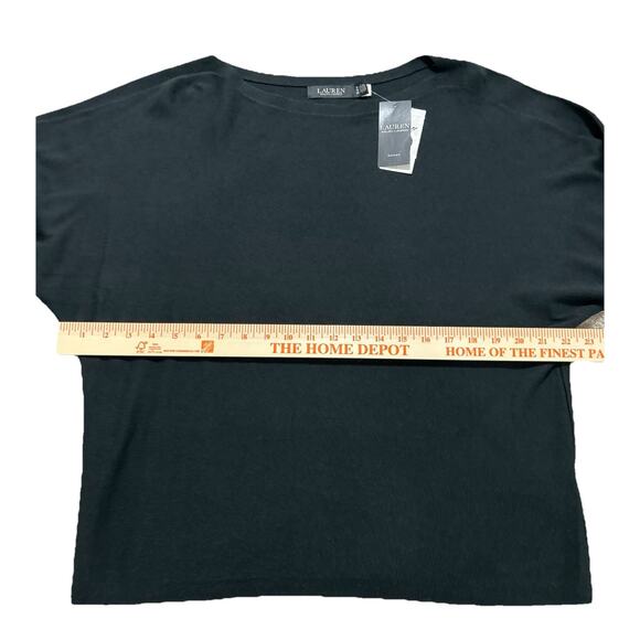 NEW Lauren Ralph Lauren Women’s 1X Black Cotton-Blend Dolman-Sleeve Sweater NWT - Picture 5 of 12